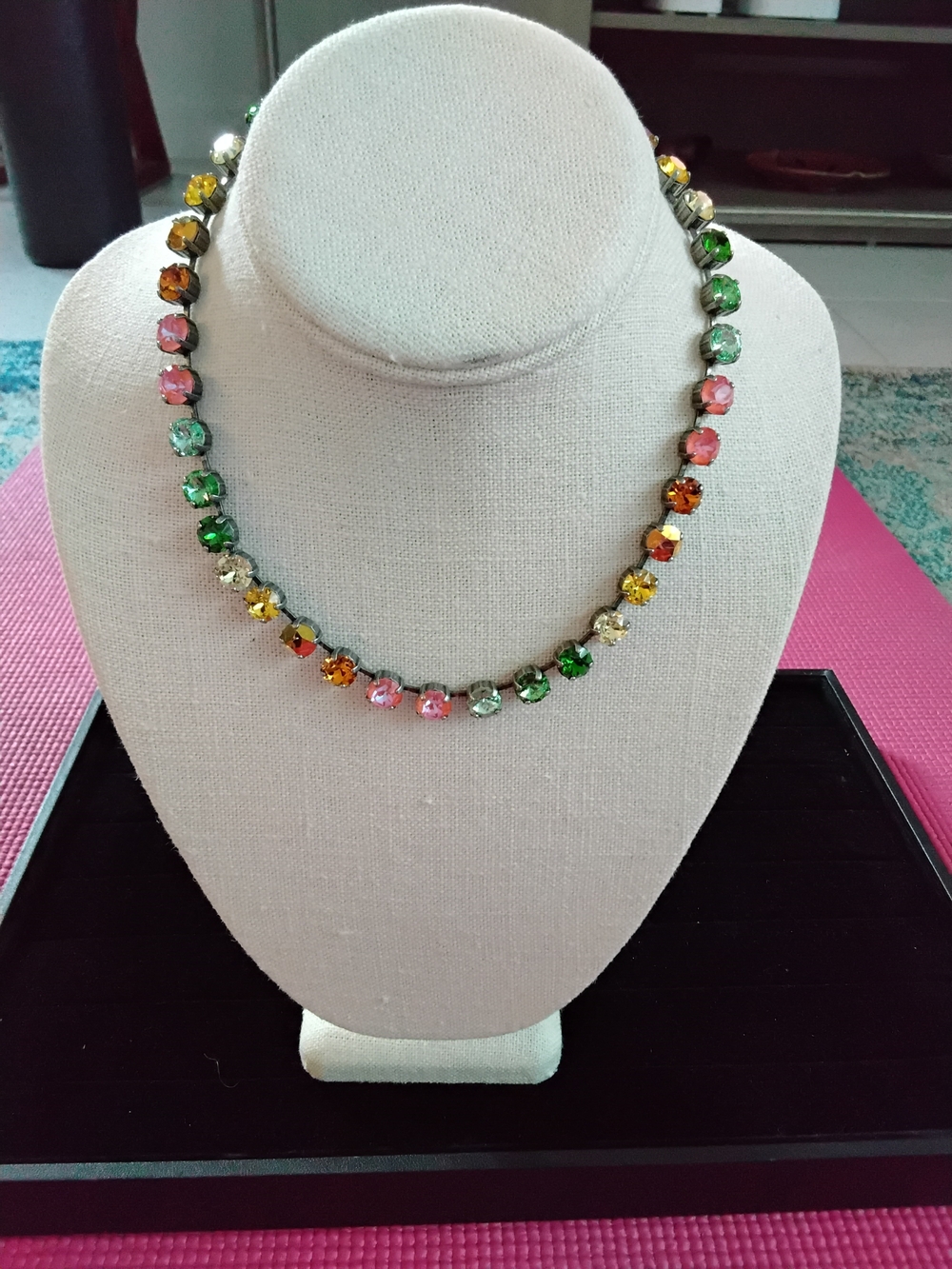 Fun Multicolor Crystal Necklace - Women's Jewelry